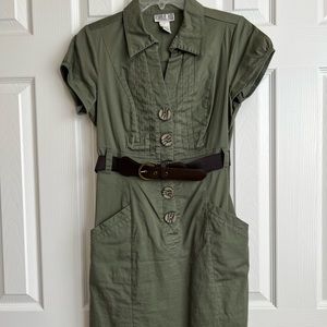 Womens Bobby Bee Army Green dress Size 8.